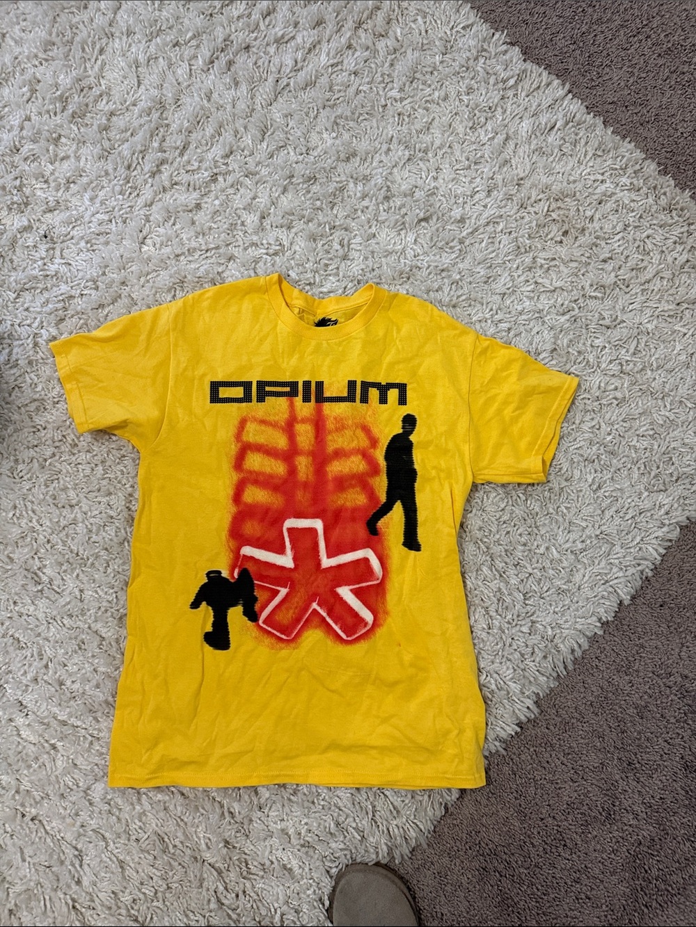 OPI Yellow Tee with Red & Black Graphic